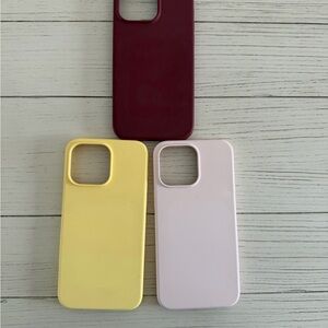 Stylish Phone Case Set - Yellow, Pink, and Burgundy